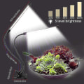 Miniatyrbillede 2 af 5: HKK  Grolys, sollys hvid 50w 84 Led dobbelthovedet klemme plantelys, 4/8/12h timer 5 dæmpbare niveauer