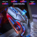 Miniatyrbillede 3 af 5: G5 Kablet Mus RGB Baggrundslys Lydløs Computertilbehør Ergonomisk USB 3200DPI E-Sports Mekanisk Mus til Laptop[HK] Pink