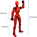 Miniatyrbild 5 av 5: T13 Actionfigur, Titan 13 Actionfigur med 4 typer av vapen och 3 typer av händer, T13 3D-utskriven multiledsad Actionfigur[HK] Red-Black