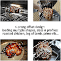 Pikkukuva 3 / 3: HKK 2 kpl Grill Rotary Barbecue Grill Fork -lisävarusteet Elintarvikelaatuinen grilli