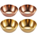 Miniatyrbillede 1 af 5: HK 4 stk. runde skåle i rustfrit stål til husholdningskrydderier (guld) (4-D-W) color 1