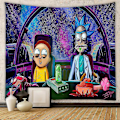 Miniatyrbild 3 av 5: Rick And Morty Tema Gobeläng Sovrum Väggbonad Tapeter Dekoration[HK] 150*200CM B