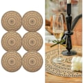 Pikkukuva 1 / 5: IC Boheemi PVC Pyöreä Tabletti Ruokapöydälle, 6 kpl, Mandala Tabletti Pestävä Lämmönkestävä Tabletti Juutti Retro Pöytä (E)[HK]
