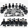 Pikkukuva 2 / 4: Sotilassarjan koottu roisto 22 minihahmoa ja jeeppi[HK] Black 1 Set