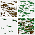 Pikkukuva 3 / 5: 3 kpl Kerroksellinen Tiikeriraita Camouflage Maalaus Sapluuna Piirustus Malli Kodin Seinäkoristeeseen 30x30 cm [HK]