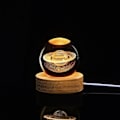Miniatyrbillede 1 af 4: LED Krystal Bordlampe USB 3D Måne Galaxy Globe Natlampe Børn Julepynt Gave[hk] Saturn