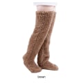 Pikkukuva 5 / 5: 1/2 polyester lämmin ja mukava yli polven ulottuvat pörröiset pitkät sukat brown[HK] brown 1Set