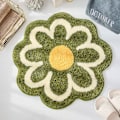 Miniatyrbillede 2 af 5: Sød blomstformet vaskbart bademåtte skridsikkert absorberende badeværelsesmåtte blød fluffy sjov toiletmåtte søde badeværelsesmåtter[HK] Green