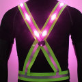 Miniatyrbillede 4 af 5: LED-oplyst vest Night Traffic refleksvest USB opladning [HK] pink