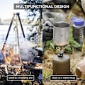 Pikkukuva 1 / 3: TOMSHOO Titaanikattila 750ml Ultralight Kannettava Ripustettava Kattila Kannella ja Taitettavilla Kahvoilla Ulkoilukamera[HK] 750ml pot