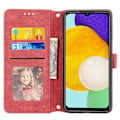 Miniatyrbild 4 av 5: Präglat Läderfodral För Samsung Galaxy A34 5G[HK] Red
