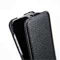 Pikkukuva 4 / 4: MELKCO iPhone 16 Magneettinen Pystysuora Läppä Aito Nahka+PC Iskunkestävä Suojakuori - Musta[HK]