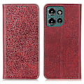 Miniatyrbillede 1 af 5: Til Motorola Edge 50 5G Etui Split Læder Flip Wallet Telefon Cover - Kaffe[HK] Multicolor Red