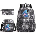 Miniatyrbild 1 av 4: Lilo & Stitch Ryggsäck Trestegs Set Skolväska [HK] Lightning black 1