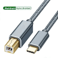 Miniatyrbillede 1 af 5: USB C til USB B 2.0 Printerkabel Flettet Printer Scanner til Epson HP Canon Brother MacBook Pro Samsung MIDI Controller Kabel[HK] 2m