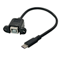 Pikkukuva 2 / 4: USB-C USB 3.1 Type C uros - Standard USB 2.0 B Type naaras datakaapeli ruuveilla, paneelikiinnitys tabletille ja matkapuhelimelle 20cm 0.2m[HK]