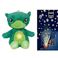 Miniatyrbillede 1 af 5: Kreativ børns projektionsnatlys plysdyr natlys sød blå hvalp[HK] Green frog