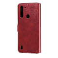 Miniatyrbillede 3 af 4: Kalveskinds tekstur læder cover til Motorola Moto G8 Power Lite[HK] Red