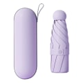 Pikkukuva 1 / 5: Matka 5-osainen 6-puolainen mini sateenvarjo UV-suojattu kokoontaitettava sateenvarjo, kapselikotelolla [HK] Style F Purple