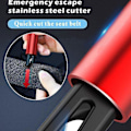Miniatyrbillede 4 af 5: HK  Sikkerhed hammer bilrude knuser aluminiumlegering multifunktionel mini bil sikkerhed hammer red
