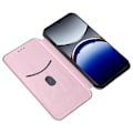 Miniatyrbild 2 av 5: För Oppo Find X8 Pro 5G Skal Kolfibertextur Fallsäkert PU Läder Telefonskydd [HK] Rose Gold