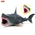 Miniatyrbillede 3 af 5: Oenux Vildt Havliv Megalodon Figur Klassisk Ocean Dyr Stor Haj Fisk Model PVC Samling Legetøj Til Børn Gave[HK] Without box4
