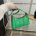 Miniatyrbild 1 av 5: \"PU Läder Rutig Quiltad Dam Axelväska Casual Crossbody Väska Hobo Handväska\"[HK] 1 Pcs Blue
