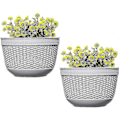 Miniatyrbild 1 av 3: 2-pack Väggmonterad Planteringskorg, Hängande Blomkruka Väggkruka Hängande Planteringskärl Väggmonterad Planteringskärl Plastblomkruka Med Dränering För I[HK]