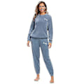 Pikkukuva 1 / 5: Talviset lämpimät pyjamaset plusfleece-yläosa ja housut pyöreällä kauluksella, pehmeä pyjamasetti -jie[HK] Blue L