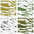 Pikkukuva 5 / 5: 3 kpl Kerroksellinen Tiikeriraita Camouflage Maalaus Sapluuna Piirustus Malli Kodin Seinäkoristeeseen 30x30 cm [HK]