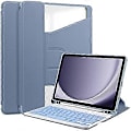 Miniatyrbillede 1 af 5: Til Samsung Galaxy Tab A9+ 360 Graders Rotation Gennemsigtigt Smart Læder Etui med Tastatur[HK] Lavender