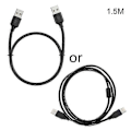 Pikkukuva 1 / 5: Kulutusta kestävä USB A uros-uros -kaapeli USB-johto / Kaksois-USB-johto, ei viivettä [HK] 1.5m