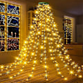 Miniatyrbillede 3 af 4: Juletræslygter Indendørs Udendørs, 280 LED Julelysstrenge 2 Meter x 8 Rækker med 8 Tilstande & 6 Timer Tændt Timer, Blinkende Mini Lys Stik
