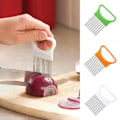 Miniatyrbillede 2 af 4: Rustfrit stålløg holder skærer grøntsagskutter hjem køkken gadget værktøj[HK] Orange