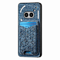 Miniatyrbillede 2 af 5: Til Nothing Phone (2a) Etui med Præget Mønster, Kortholder, Støttefod, Læder Bagcover [HK] Style E Multicolor