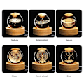 Miniatyrbillede 5 af 5: LED Krystal Bordlampe USB 3D Måne Galaxy Globe Natlampe Børn Julepynt Gave[hk] nebula