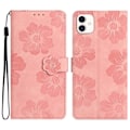 Pikkukuva 1 / 5: Samsung Galaxy A05s 4G PU-nahkalompakkokotelo, kukkakuvioitu, kääntyvä jalustakotelo [HK] Pink