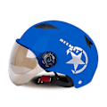 Miniatyrbillede 1 af 2: Elektrisk Motorcykel Hjelm Scooter Cykel Åben Halv Hjelm Baseball Cap Anti-UV Sikkerhed Hård Hat Cykelhjelm Justerbar[HK] Blue