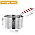 Miniatyrbillede 3 af 5: Friturekurv, Pasta Kurv i Rustfrit Stål, Friturekurv med Langt Håndtag, til Gryde, Rund Mad[HK] Silver White