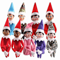 Miniatyrbillede 3 af 3: Elf Dukke Julepynt Børnegave Overraskelse Plyslegetøj Julehjort Elver Pinks Rød Farver_ai[HK] Lilla pige