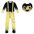 Miniatyrbilde 2 av 5: Bendy og blekkmaskinen kostyme cosplay jumpsuit maske rekvisitt for barn [HK] 9-10 Years