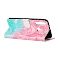 Miniatyrbillede 4 af 5: Til Huawei Y6p Farvet Tegning Marmormønster Horisontal Flip PU Læder Telefon Cover[HK] Pink Green Marble