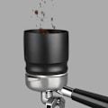 Miniatyrbillede 4 af 5: 58mm Kaffe Doseringskop, Aluminiumlegering Espresso Doserings Tragt Kaffe Doserings Ring Fordeler Kaffemaskine Tilbehør(1stk, Sort)[HK]