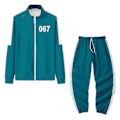 Miniatyrbilde 1 av 4: Squid Game Jakke Bukser Sport Glidelås Cardigan Digital 067 Trykk Lomme Sweatshirts Sett_l[HK] L