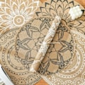 Pikkukuva 5 / 5: IC Boheemi PVC Pyöreä Tabletti Ruokapöydälle, 6 kpl, Mandala Tabletti Pestävä Lämmönkestävä Tabletti Juutti Retro Pöytä (E)[HK]