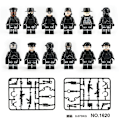 Pikkukuva 3 / 4: Sotilassarjan koottu roisto 22 minihahmoa ja jeeppi[HK] Black 1 Set