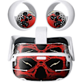 Miniatyrbillede 1 af 4: VR Headset og Controller Skin Stickers kompatible Oculus Quest 2 Tilbehør (Flammende Kranie) [HK]