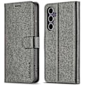Miniatyrbillede 1 af 5: LC.IMEEKE Til Samsung Galaxy S25 Etui Kalvetekstur PU Læder Stand Wallet Telefon Cover -[HK] Grey Multicolor