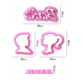 Pikkukuva 2 / 5: Barbie-pään muotoilu tyttöjen keksileikkurisetti 3D-tulostettu kakku suklaa Fondant muotti muotti keittiötyökalu[HK] 10Set