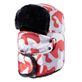 Pikkukuva 1 / 3: Naisten ja miesten korvaläpät Trapper camo Hat talvi lämmin Bomber Ushanka hiihtolippis maskilla [HK] White Medium